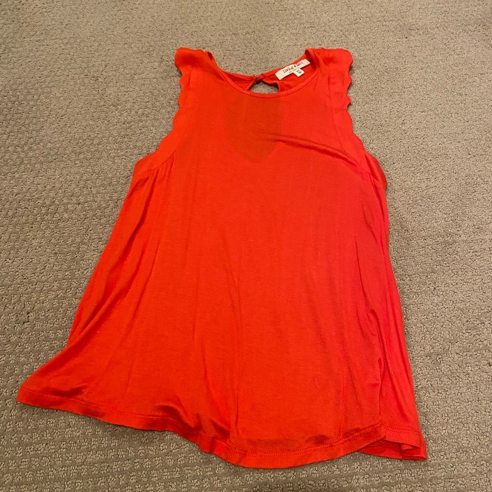 Orange sleeveless top